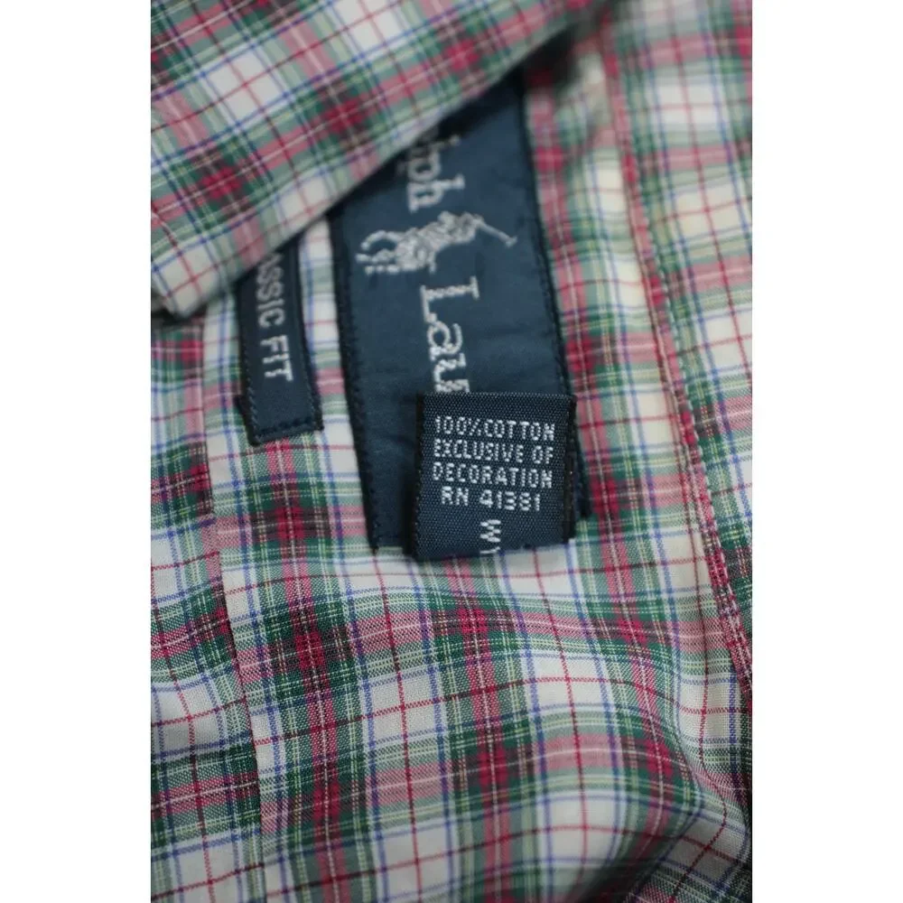 Ralph Lauren Shirt Mens Size‎ L Plaid Long Sleeve Cotton Classic Fit Button-Down